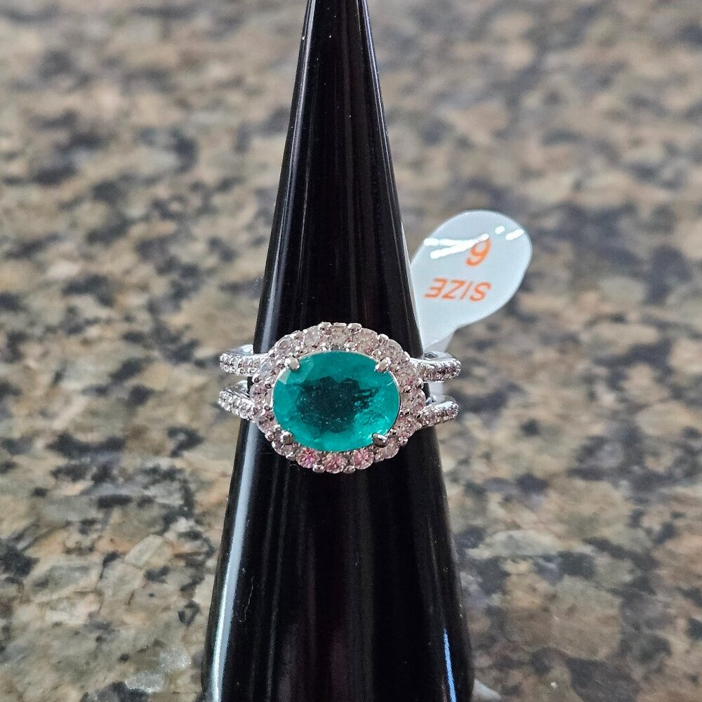 Bomb Party RBP6145 "Live for Today" Brazilian Emerald Fused with Quartz Sz 6